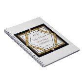 Geweldige Gatsby Gold White Art Deco Wedding Plann Notitieboek (Rechterzijde)