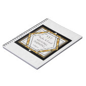 Geweldige Gatsby Gold White Art Deco Wedding Plann Notitieboek (Linkerzijde)