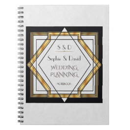 Geweldige Gatsby Gold White Art Deco Wedding Plann Notitieboek