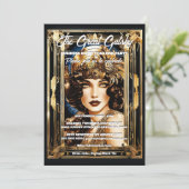 Geweldige gatsby thema flapper meisje brunette jar kaart (Staand voorkant)