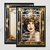 Geweldige gatsby thema flapper meisje brunette jar kaart (Voorkant / Achterkant)