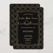 Geweldige Gatsby Vintage 1920s Art Deco Trouw Uitn Kaart (Voorkant / Achterkant)