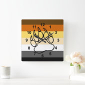 Geweldige Gay Beer Pride Flag Beer Paw Vierkante Klok (Huis)