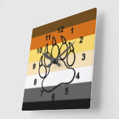 Geweldige Gay Beer Pride Flag Beer Paw Vierkante Klok (Hoek)