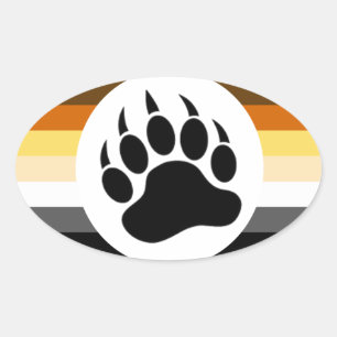 Geweldige Gay Beer Pride Stripes Beer Paw Ovale Sticker