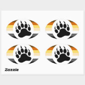 Geweldige Gay Beer Pride Stripes Beer Paw Ovale Sticker (Vel)