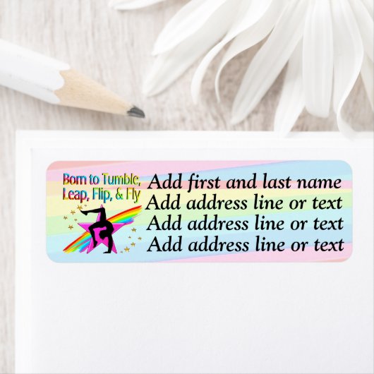 GEWELDIGE GEBOREN OM GYMNASTIEK ADRESETIKETTEN TUM ETIKET (Insitu)