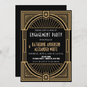 Geweldige geïnspireerde Deco Engagement Party Kaart (Voorkant / Achterkant)