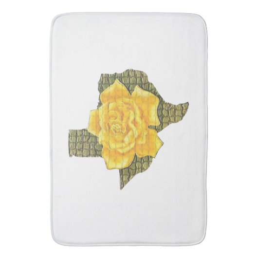 Geweldige gele roos van de Texas Pattern-bloem Badmat (Voorkant Verticaal)