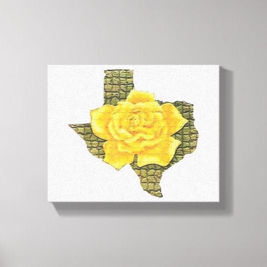 Geweldige gele roos van de Texas Pattern-bloem Canvas Afdruk (Voorkant)