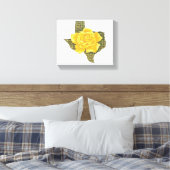 Geweldige gele roos van de Texas Pattern-bloem Canvas Afdruk (Insitu (Slaapkamer))
