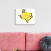 Geweldige gele roos van de Texas Pattern-bloem Canvas Afdruk (Insitu (Woonkamer))
