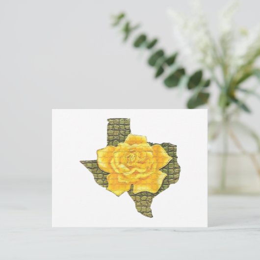 Geweldige gele roos van de Texas Pattern-bloem Feestdagenkaart (Staand voorkant)
