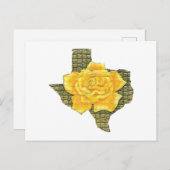 Geweldige gele roos van de Texas Pattern-bloem Feestdagenkaart (Voorkant / Achterkant)