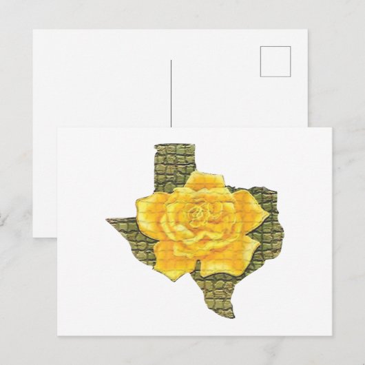 Geweldige gele roos van de Texas Pattern-bloem Feestdagenkaart (Voorkant / Achterkant)