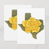 Geweldige gele roos van de Texas Pattern-bloem Informatiekaartje (Voorkant / Achterkant)
