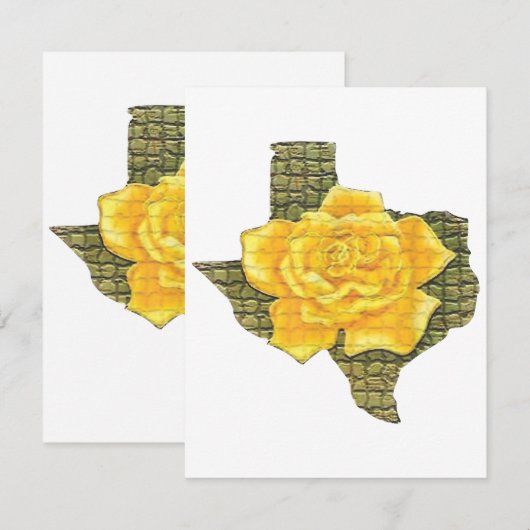 Geweldige gele roos van de Texas Pattern-bloem Informatiekaartje (Voorkant / Achterkant)