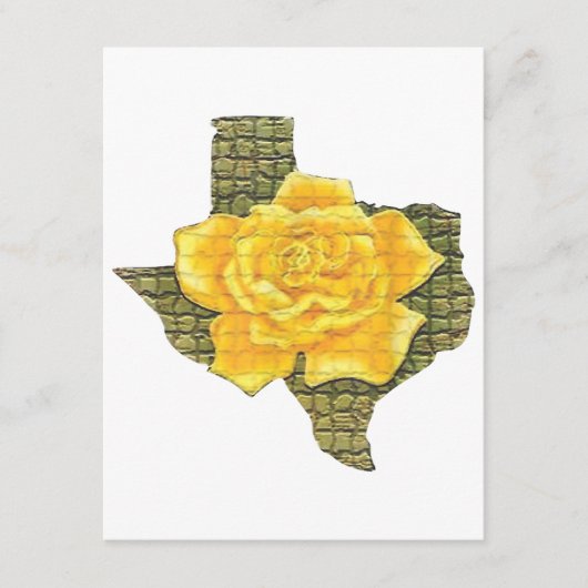 Geweldige gele roos van de Texas Pattern-bloem Informatiekaartje (Voorkant)