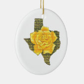 Geweldige gele roos van de Texas Pattern-bloem Keramisch Ornament (Rechts)
