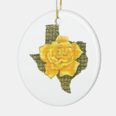Geweldige gele roos van de Texas Pattern-bloem Keramisch Ornament (Links)