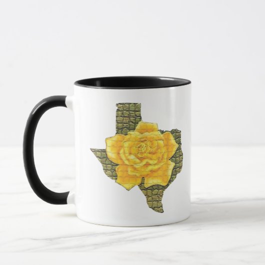 Geweldige gele roos van de Texas Pattern-bloem Mok (Links)