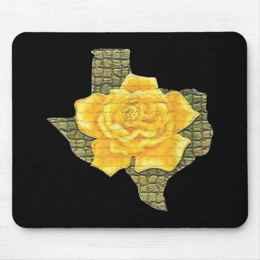 Geweldige gele roos van de Texas Pattern-bloem Muismat (Voorkant)