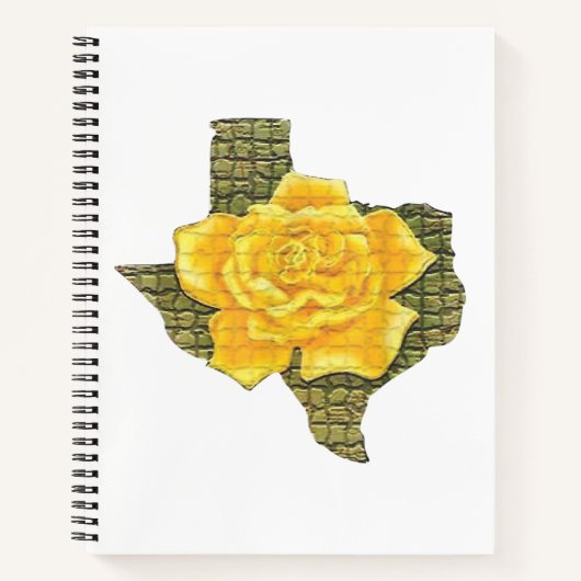 Geweldige gele roos van de Texas Pattern-bloem Notitieboek (Voorkant)
