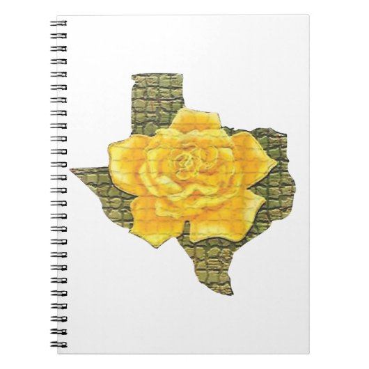 Geweldige gele roos van de Texas Pattern-bloem Notitieboek (Voorkant)