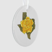 Geweldige gele roos van de Texas Pattern-bloem Ornament (voorkant)