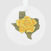 Geweldige gele roos van de Texas Pattern-bloem Ornament (achterkant)