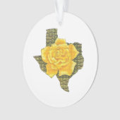 Geweldige gele roos van de Texas Pattern-bloem Ornament (voorkant)