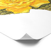 Geweldige gele roos van de Texas Pattern-bloem Poster (Hoek)