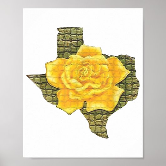 Geweldige gele roos van de Texas Pattern-bloem Poster (Voorkant)