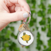 Geweldige gele roos van de Texas Pattern-bloem Sleutelhanger (Hand)