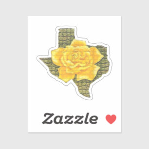 Geweldige gele roos van de Texas Pattern-bloem Sticker