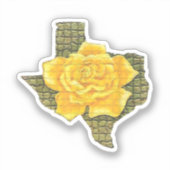 Geweldige gele roos van de Texas Pattern-bloem Sticker (Voorkant)