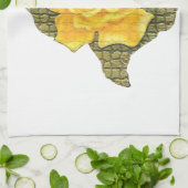 Geweldige gele roos van de Texas Pattern-bloem Theedoek (Gevouwen)