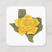 Geweldige gele roos van de Texas Pattern-bloem Vierkante Visitekaartje (Achterkant)