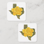 Geweldige gele roos van de Texas Pattern-bloem Vierkante Visitekaartje (Voorkant / Achterkant)