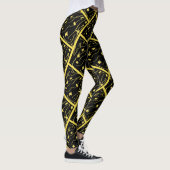 Geweldige Gele Universum Abstracte Print Leggings (Rechts)