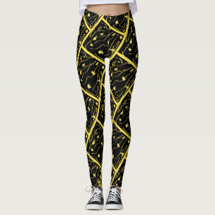 Geweldige Gele Universum Abstracte Print Leggings