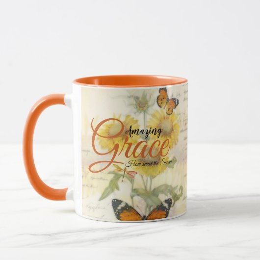 Geweldige genade Zonnebloemen en vlinder Mok (Links)