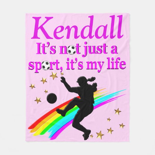 GEWELDIGE GEPERSONALISEERDE VOETBAL MEISJE FLEECE  (Voorkant)