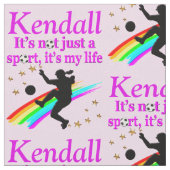 GEWELDIGE GEPERSONALISEERDE VOETBAL MEISJE STOF (Close Up)