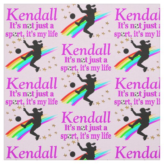 GEWELDIGE GEPERSONALISEERDE VOETBAL MEISJE STOF (Swatch)