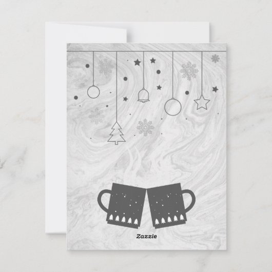 Geweldige, Geweldige, grijze kerstbeker van Tea Feestdagenkaart (Achterkant)