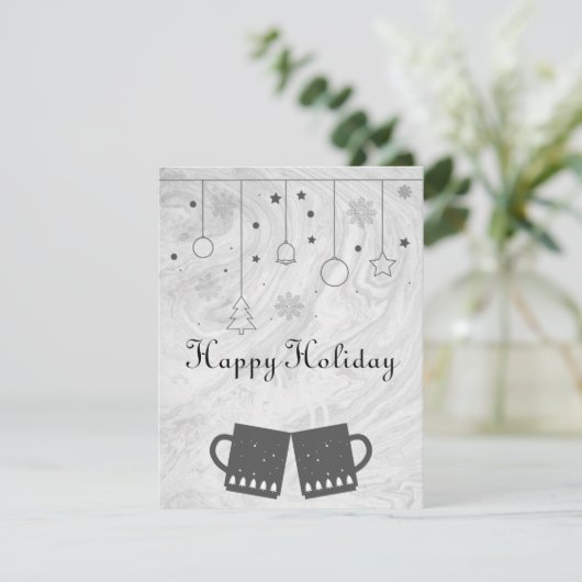 Geweldige, Geweldige, grijze kerstbeker van Tea Feestdagenkaart (Staand voorkant)