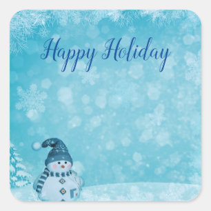 Geweldige, Geweldige, prachtige Blauwe Kerstman Vierkante Sticker