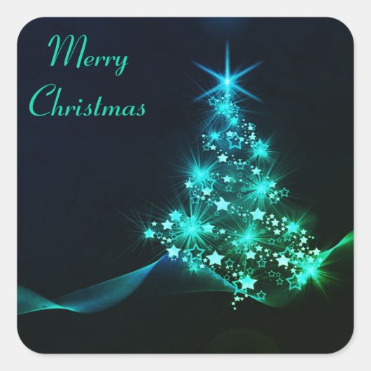 Geweldige, Geweldige, prachtige kerstboom Vierkante Sticker (Voorkant)