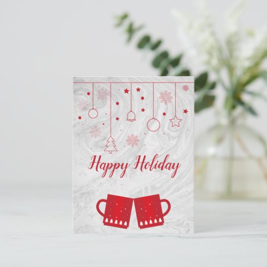 Geweldige, Geweldige Rode Kerstbeker van Tea Feestdagenkaart (Staand voorkant)